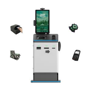 21.5 Inch Hotel Lobby Self Service Check In Kiosk With Passport Scanner / Key
