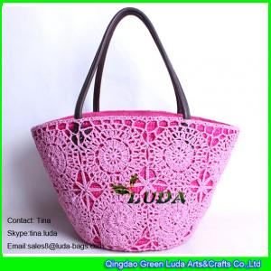 China LUDA new designer handbags cotton mesh beach bags wheat staw tote shoulder bag on sale