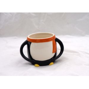 Colorful 3D Ceramic Mug Hand Painted Christmas Santa Claus Cup With Two Handle