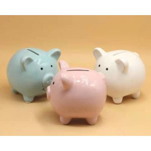 OEM 800g Ceramic Pig Piggy Bank 5 Color small middle and big size