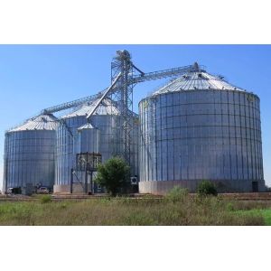 Conical Grain Hopper Bins With Temperature Moisture Monitoring Systems