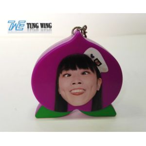 Cute Purple Peach Shaped Musical Keyring , Custom Talking Keychain