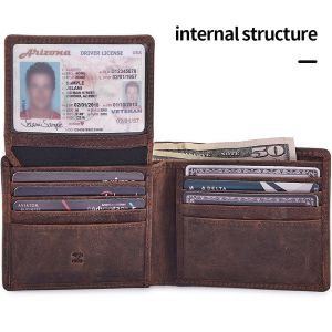 12cm * 10cm * 2cm Full Grain Leather Wallet Set with RFID Blocking and None