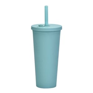 Insulated Double Wall Boba Tumbler Cup With Lid Reusable Straw