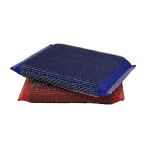 China Dual-Sided Kitchen Sponge Brush with Steel Wire Scrubber on sale