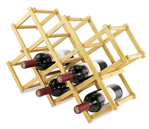 Quality Triangle shaped high quality bamboo wine bottle rack for 12 bottles wholesale