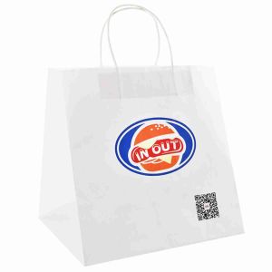 Kuaima Compostable Craft Paper Tote Bags White Kraft Bags With Twisted Handle