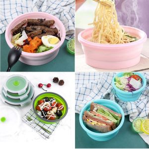 Collapsible Bowls For Camping Set Of 4 Silicone Food Storage Containers With