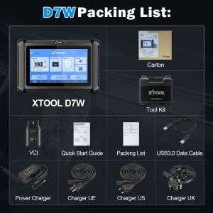 XTOOL D7W BT D7BT Bluetooth Automotive Scanner All System Car Diagnostic Tool