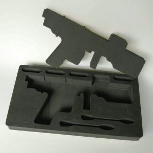 Black Gun Case Foam Insert Engraving 26X11X3cm Waterproof