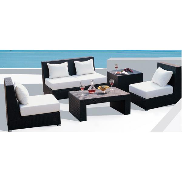 6pcs leisure rattan outdoor sofa sigle chairs loveseat end table coffee table -
