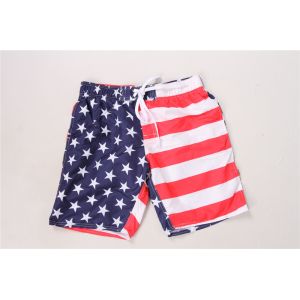 Men's Drawstring Print Board Shorts Printed Beach Shorts 100% Polyester