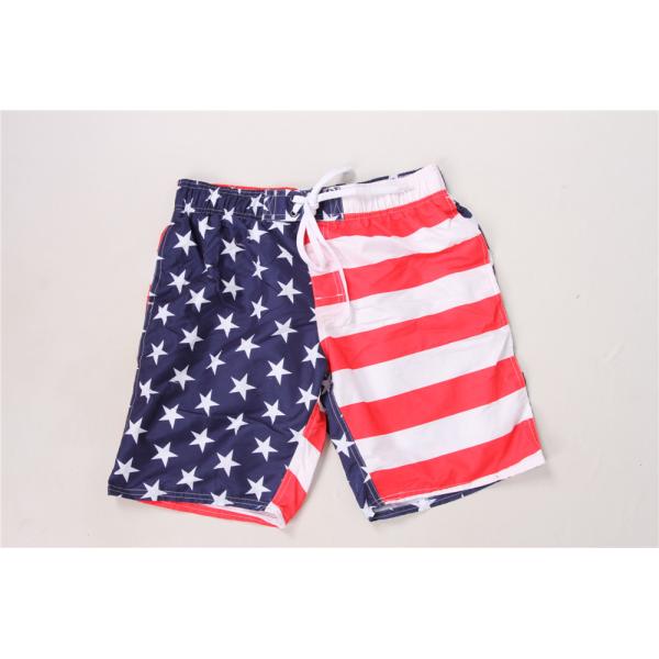 Quality Men's Drawstring Print Board Shorts Printed Beach Shorts 100% Polyester wholesale