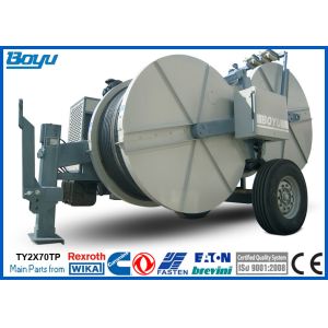 2 x 70kN Double Bundle Overhead Line Stringing Equipment Cummins Engine Hydraulic Puller Tensioner