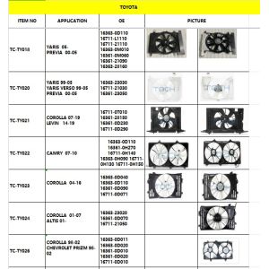 Toyota Corolla Radiator Fan 12V 16363-74020 for 1.6L Engine