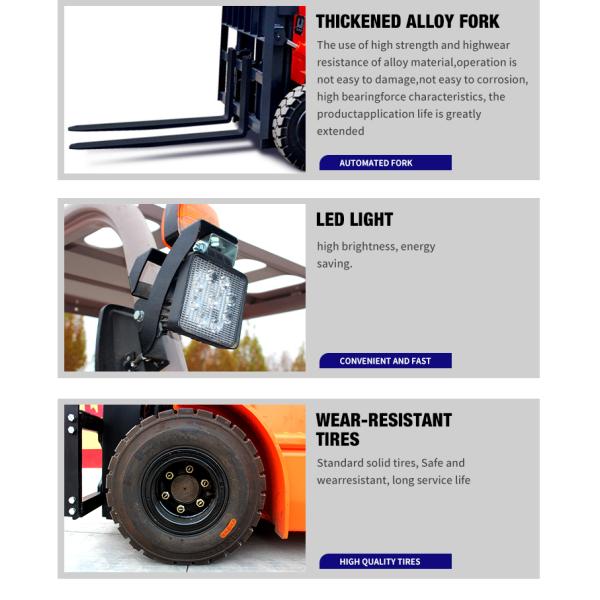 3Ton CE Farm Battery Forklift Warehouse Workshop 4 Wheel Mini Electric Forklift