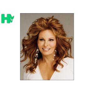 Natural Long Wave Type Hand Tied Blond Color Glueless Heat Resistant Synthetic