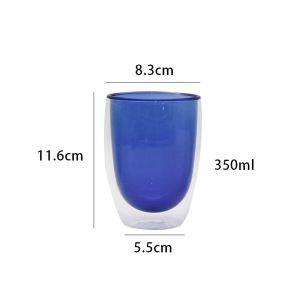 Delicate Pyrex Glass Double Cup Colored For Home Breakfast