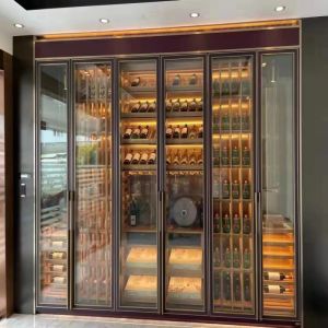 Custom Metal Wine Cabinets And Wine Rack Shelf With Cooler