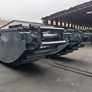 China Amphibious Excavator Additional Pontoons Hydraulic Spuds Deep Water Up To 3M on sale