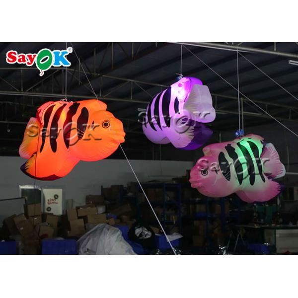 Big Oxford LED Inflatable Flying Fish For Amusement Parks