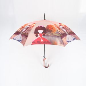 Digital Print Printing Ladies Windproof Umbrella For Girls Manual Open