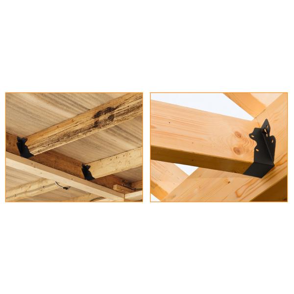 2x4 Joist Hangers Hurricane Ties for Rafters Tie Brackets Black Powder Coating Joist Brackets for Ceiling Joists and Floor Deck