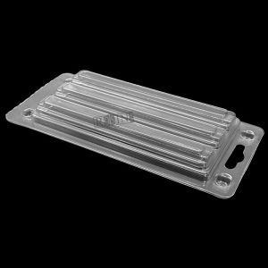 Custom Disposable Clear Plastic 3 Cell Rectangular Makeup Brush Clamshell