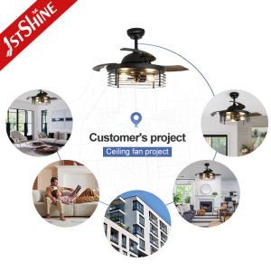 20" 1stshine Bedroom Ceiling Fan with Remote Control and LED Light Kit Hidden