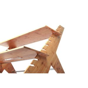 Natural Standing Type Installation 2-Layer Raising Bracket Desk Shelf for Office