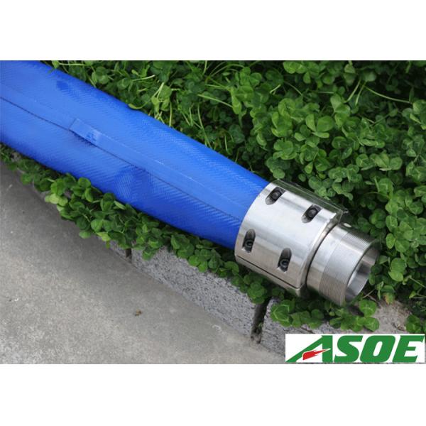 Quality TPU Covered Water Well Drop Pipe , Flexible Drop Pipe With Stainless Steel Coupling wholesale