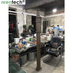 10m telescoping mast/manual crank winch telescopic mast/aluminum push up