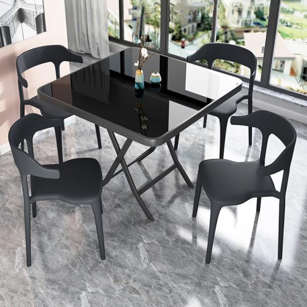 Outdoor Table Metal Tempered Glass Square Round Folding Foldable Coffee Dining Table