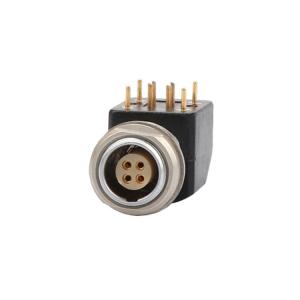 Cheap B Series Z12 4Pin Double Nut Fixed Angle Socket 90° Angled Double Nut Fixed For Printed Circuit Boards for sale