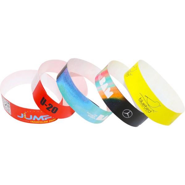 Quality Disposable Custom Tyvek Wristbands For Events White Red Blue Security wholesale
