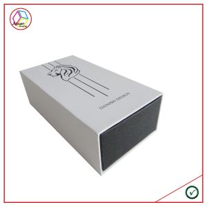 White Fancy Paper Gift Box Pen Packing Rectangular Sliding Box Matt Lamination