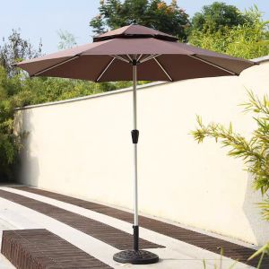 Outdoor Garden Beach Parasol with Customized Color and Aluminum Frame Material