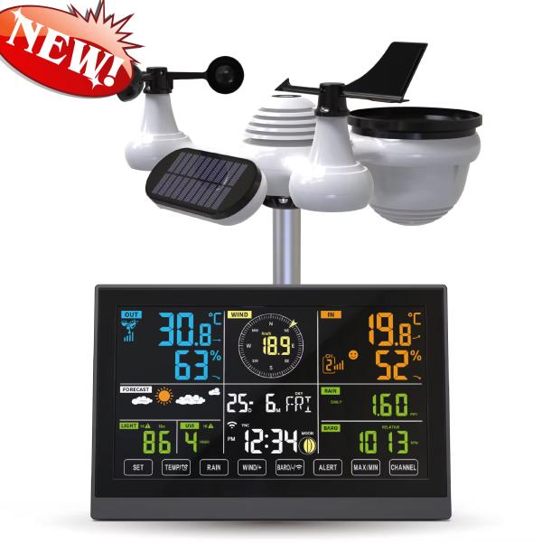 Quality Latest Wifi Weather Station With 7 in 1 Wind Speed/ UVI /Light/ Rain /Barometric Pressure Weather Forecast wholesale