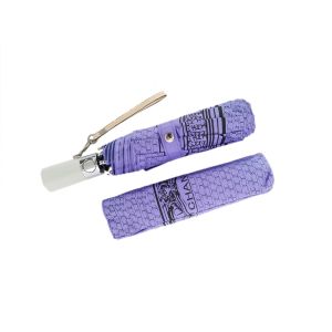 Lady Purple Semi Automatic Open And Close Umbrella With Black Metal Frame