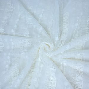 White Tulle Mesh Embroidery Wedding Dress Fabric 125cm Width