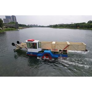 Paddle Wheel Propulsion 5 Km/h Surface Cleaning Boat For River