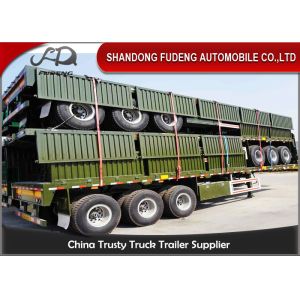 30-80 Tons Payload Semi Flatbed Trailers / 40ft Semi Trailer With Steel Side
