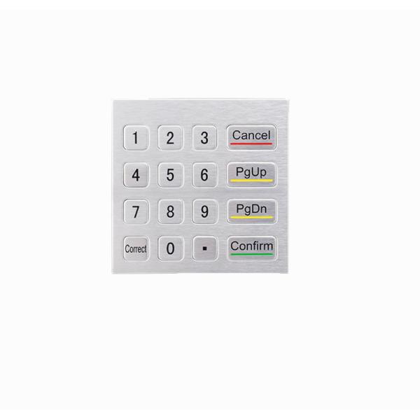 Rugged Self Service Kiosk Metal Numeric Keypad 16 Keys Waterproof For Harsh