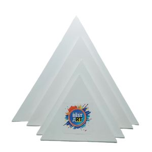 China Customized Size Triangle Shaped Stretched Canvas with Matte Finish and Back Staple Allowed for Painting on sale