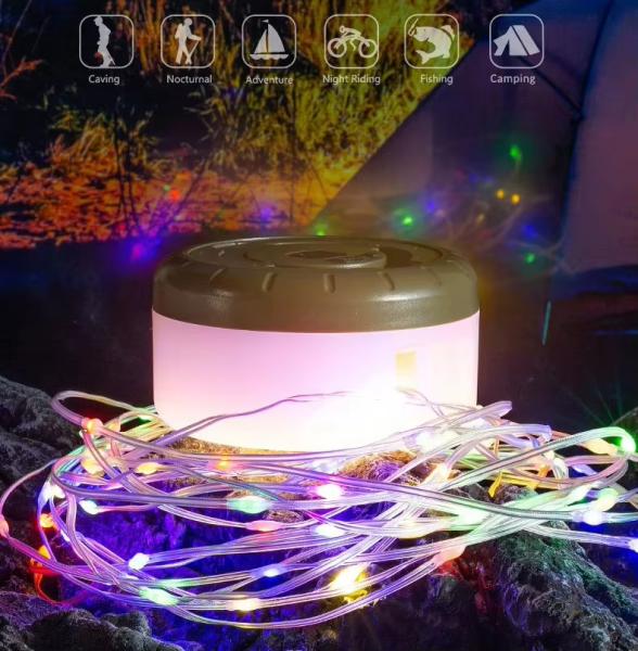 Waterproof and portable, RGB color light, camping light string, outdoor