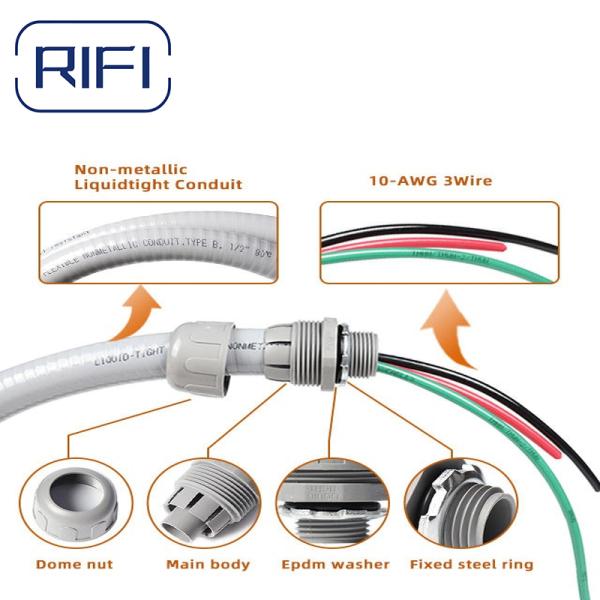 Nonmetallic Weatherproof 2 Inch Pvc Conduit Liquid Tight Flexible Grey UL