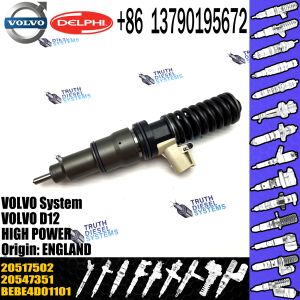 China common rail injector 20517502 BEBE4D01001 BEBE4D01101 for VOL D12 engine diesel injector nozzle 20517502 BEBE4D01001 on sale