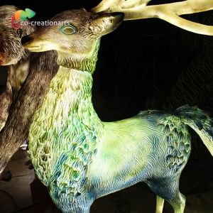 Lighting Customizable Fiberglass Deer For Theme Park