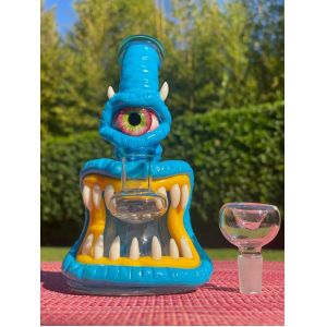 Quartz Smooking Water Pipe 3mm Marble Accented Honeypot Rig