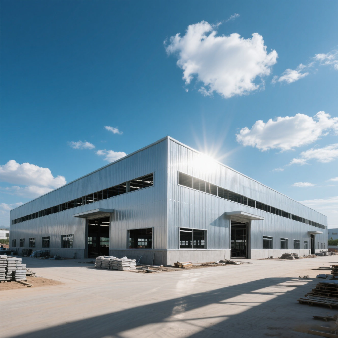 Pre Engineered Metal Structural Prefab Storage Warehouse Hangar With Free